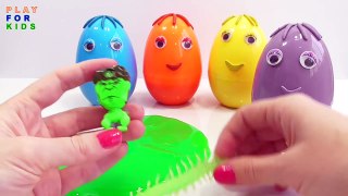 Learn colors with paint slime, unboxing eggs with surprises. 액체괴물 장난감