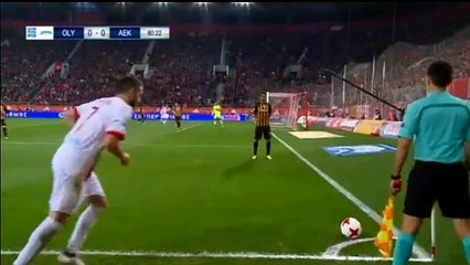 Ansarifard K.   Amazing  Goal  (1:0)  Olympiakos Piraeus vs AEK Athens FC