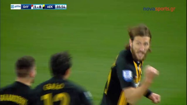 1-1 Dmytro Chygrynskiy Amazing Goal (89') - Olympiakos Piraeus vs AEK Athens FC 04.02.2018 [HD]