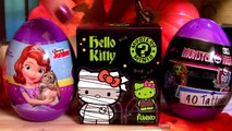 Halloween Ovos Surpresa Dia das Bruxas 2015 Hello Kitty Mystey Minis   Monster High   SOFIA