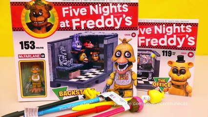 Juguetes de FNAF Oficina, Backstage, Foxy esconde guitarra de Bonnie y echa la culpa a Golden Freddy