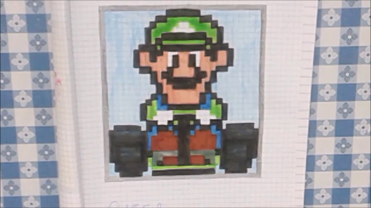 Speed Drawing - Luigi Kart - Pixel Art