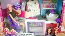 BARBIE CABELOS COM GLITTER NO SALÃO DE BELEZA DA BONECA BARBIE EM PORTUGUES