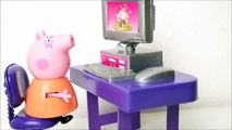 Pig George da Família Peppa Pig Ajuda o Papai Pig Consertar o Computador da Mamãe Novelinha