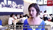 O restaurante que transforma sobras de comida dos Jogos em jantar gourmet para sem tetos