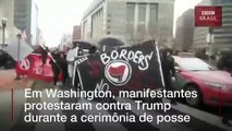 Manifestantes fazem protesto contra Trump em Washington