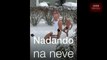 Nadadores impedidos de competir por nevasca trocam piscina por revezamento na neve