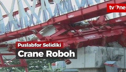 Puslabfor Mabes Polri Selidiki Lokasi Crane Roboh