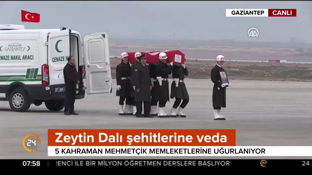 Afrin şehitlerine veda