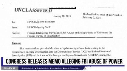 Congress releases memo alleging FBI abuse of power