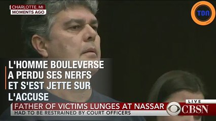 Il se jette sur l'accusé en plein procès