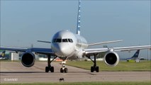 11 Very Close Takeoffs: A380, 787, A330, 777, 757, 767, A321, A320, 737 Manchester Airport