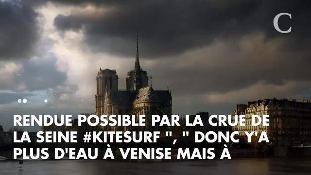 PHOTOS. Pendant les inondations, ils font du kite-surf au bois de Boulogne