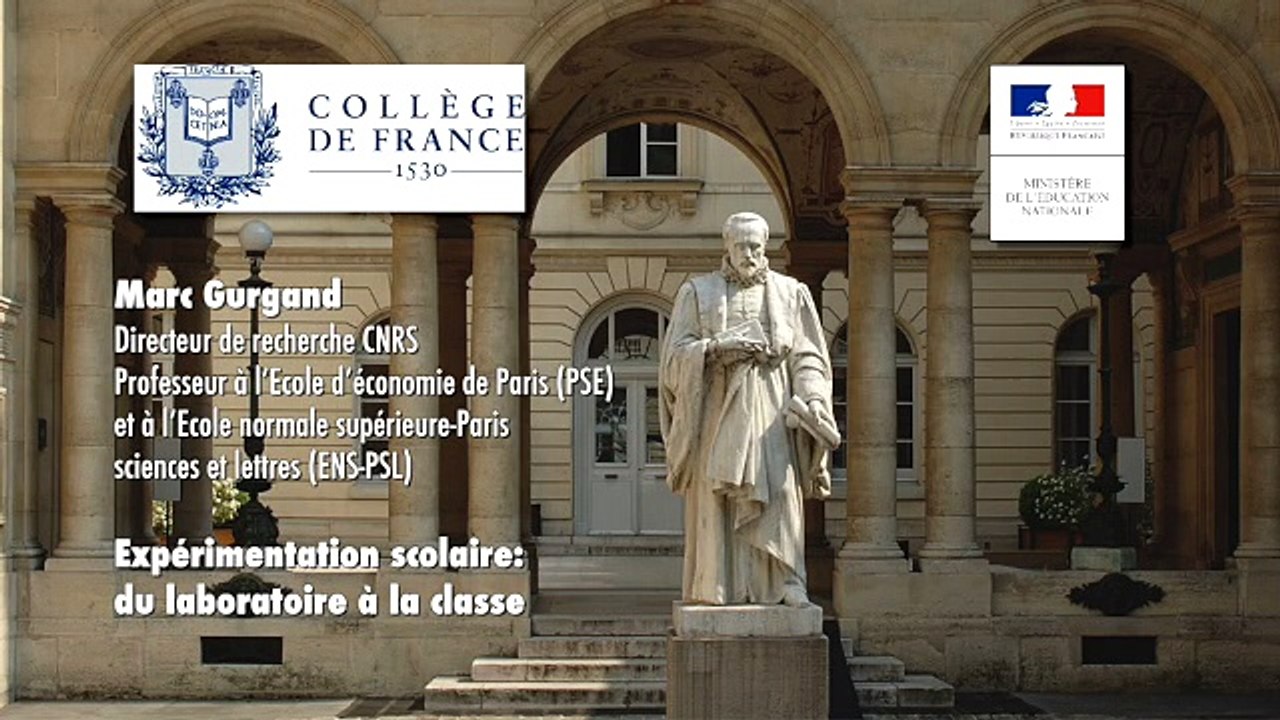 Vidéo 03 : Allocution de  Marc Gurgand  (directeur de recherche du CNRS, professeur en politiques publiques et développement à l'École d'économie de Paris et à l'ENS de Paris)