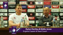 Dylan Harltey and Eddie Jones after England v Italy | NatWest 6 Nations