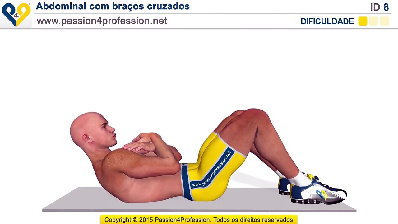 Exercícios abdominais: Abdominal com braços cruzados