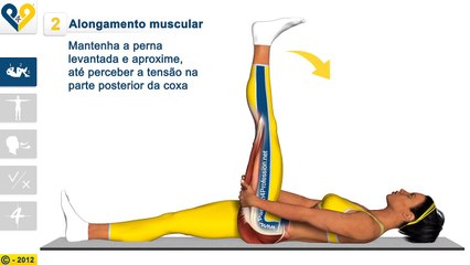 Pilates exercício - Alongamento dos musculos posteriores da coxa (deitado)