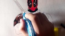 Cómo dibujar a Deadpool con lápices pastel de colores paso por paso
