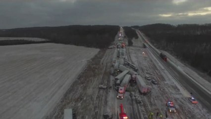 Firefighters share drone video of multi-vehicle crash