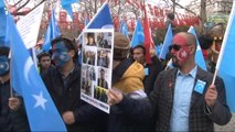 Doğu Türkistanlılar Başkent'te Çin'i Protesto Etti