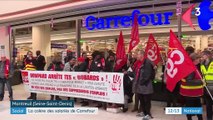 Carrefour : les salariés manifestent contre la fermeture de 273 magasins