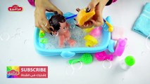 العاب اطفال 3 سنوات ♥ العاب بنات - بيبي بانيو واستحمام الطفل الرضيع بيبرونة ♥ Baby Doll Bath time
