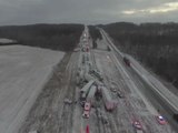 SCARY! Drone video captures massive pileup on icy freeway - ABC15 Digital