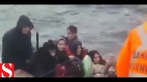 Suriyeli sığınmacıların kurtarılma anı kamerada
