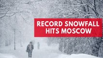 Heaviest snowfall on record hits Moscow, causing injuries and paralyzing traffic