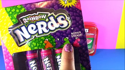 Rainbow Nerd LIP BALM Set! Candy Fruit Scented! Twizzlers candy Spa Set! FUN Beauty Review