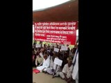 bihar: for madhepura rail project farmers protest on demand of compensation