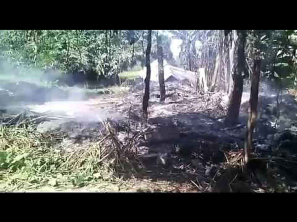 Kushinagar three huts caught fire, scorched couple
