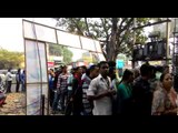 Heavy crowd scene outside banks and post offices in Dhanbad to exchange old notes