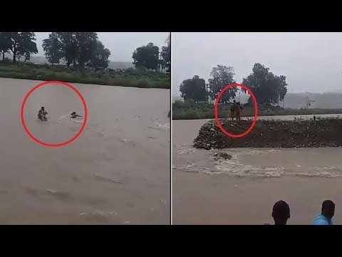 Police rescued 2 people who get stuck in middle of Ganga river