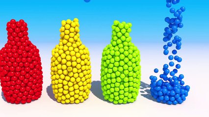 Learn Colors with 3D Colorfull Balls In Invisible Bottle Show For Toddlers Kids Children