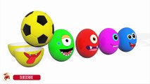 Learn Colors With Soccer Balls Elephant Animal for Children - Surprise Eggs Nursery Rhymes for Kids