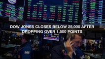 Dow Jones Closes Below 25,000 After Dropping Over 1,500 Points