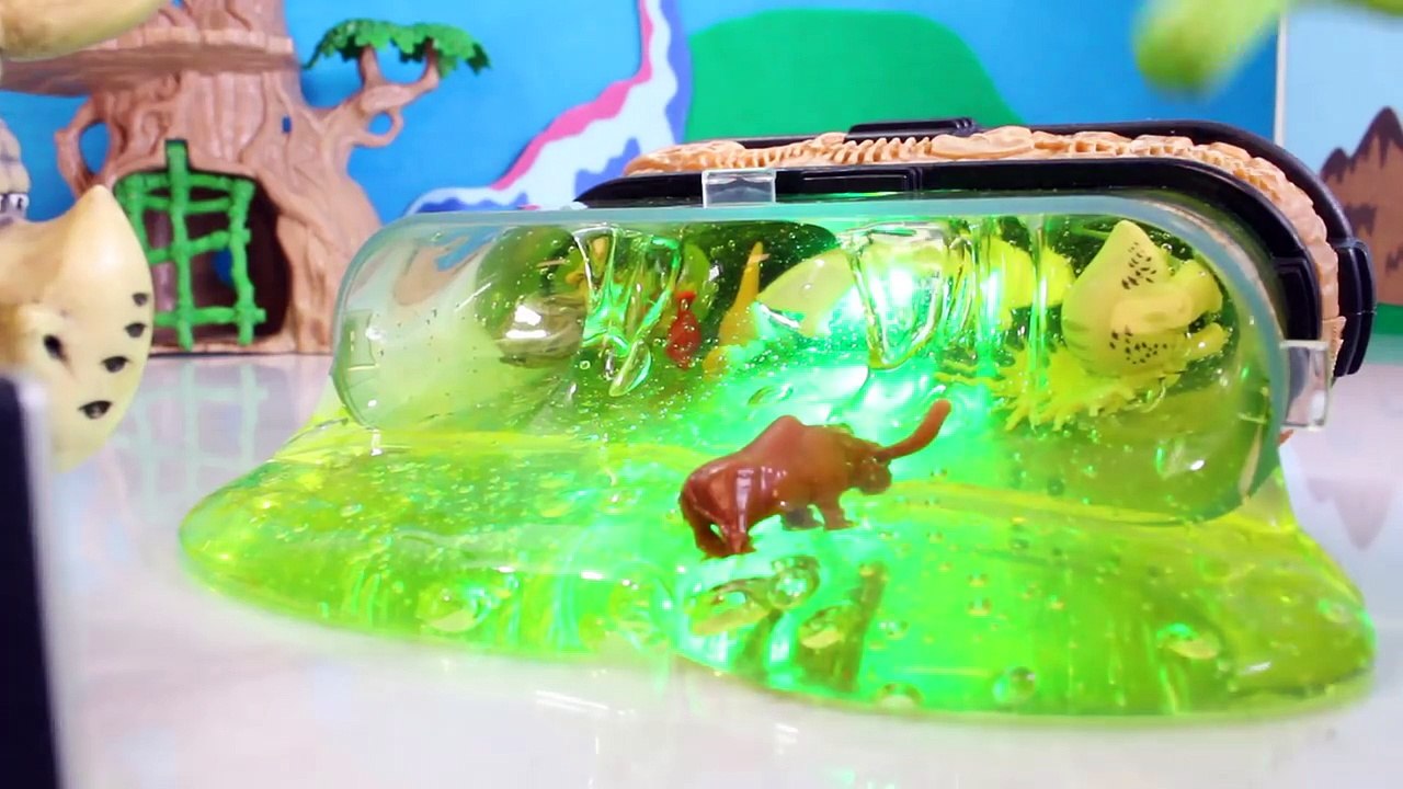 THE GOOD DINOSAUR TOYS Slimed in Skeletal Slime Chamber ARLO + SPOT Toy Review Kids Videos