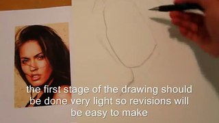 How To Draw People Faces | Drawing Megan Foxs Face