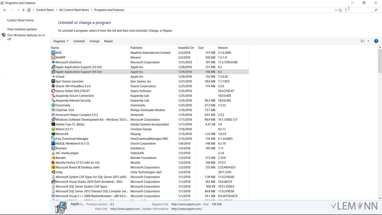 How to Uninstall Unity 2017 from Windows 10