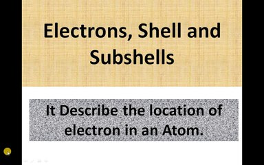 Introduction of Electrons, Orbitals and Suborbitals