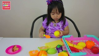 Learn names of fruits with toy velcro cutting fruits | Playtime with Elise Vlog | Kids Play OClock