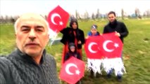 Zeytin Dalı Harekatı'na Dev Türk Bayrağı Uçurtmayla Destek