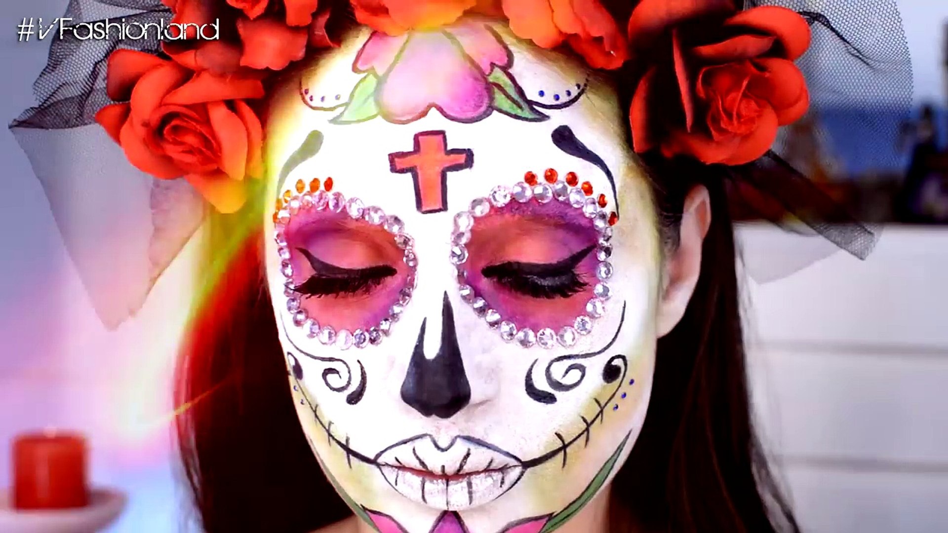 Catrina, Calavera mexicana Maquillaje Día Muertos / Sugar Skull Glitter  Mexico Halloween Makeup - Vídeo Dailymotion