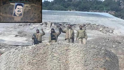 ÖSO, SİHA'lara Yerle Bir Edilen Öcalan Posterinin Olduğu Yerde Poz Verdi