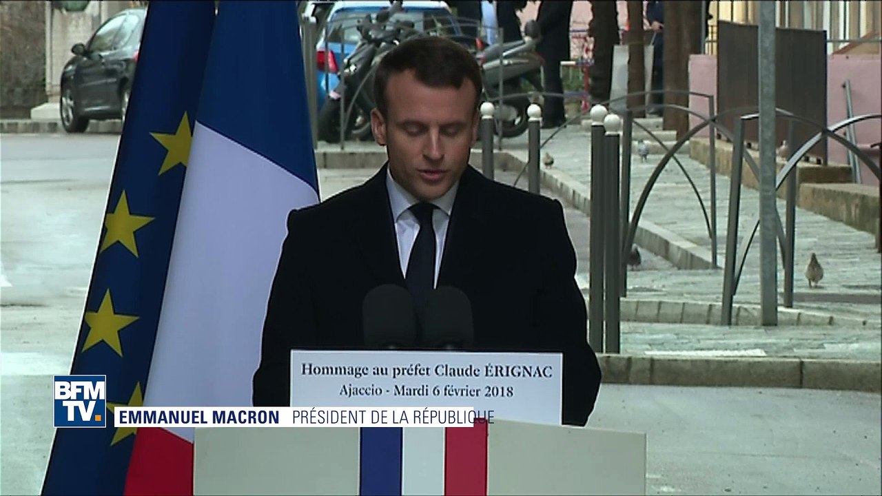 Macron: l'assassinat du préfet Erignac "ne se justifie pas, ne se plaide pas"