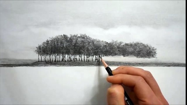 연필그림 Pencil sketch - 풍경(솔섬) 그리기