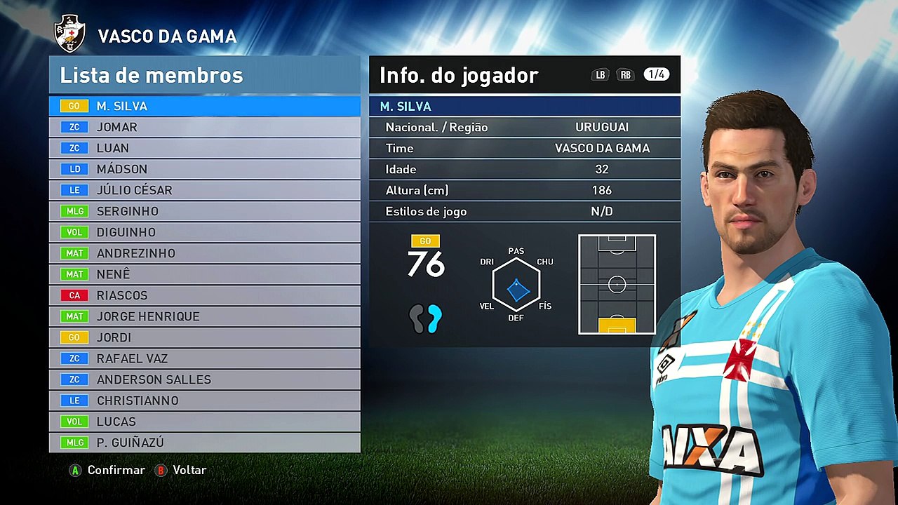 VASCO ATUALIZADO NO PES 2016 ?? (Nova atualização Pes 2016) !!!!!