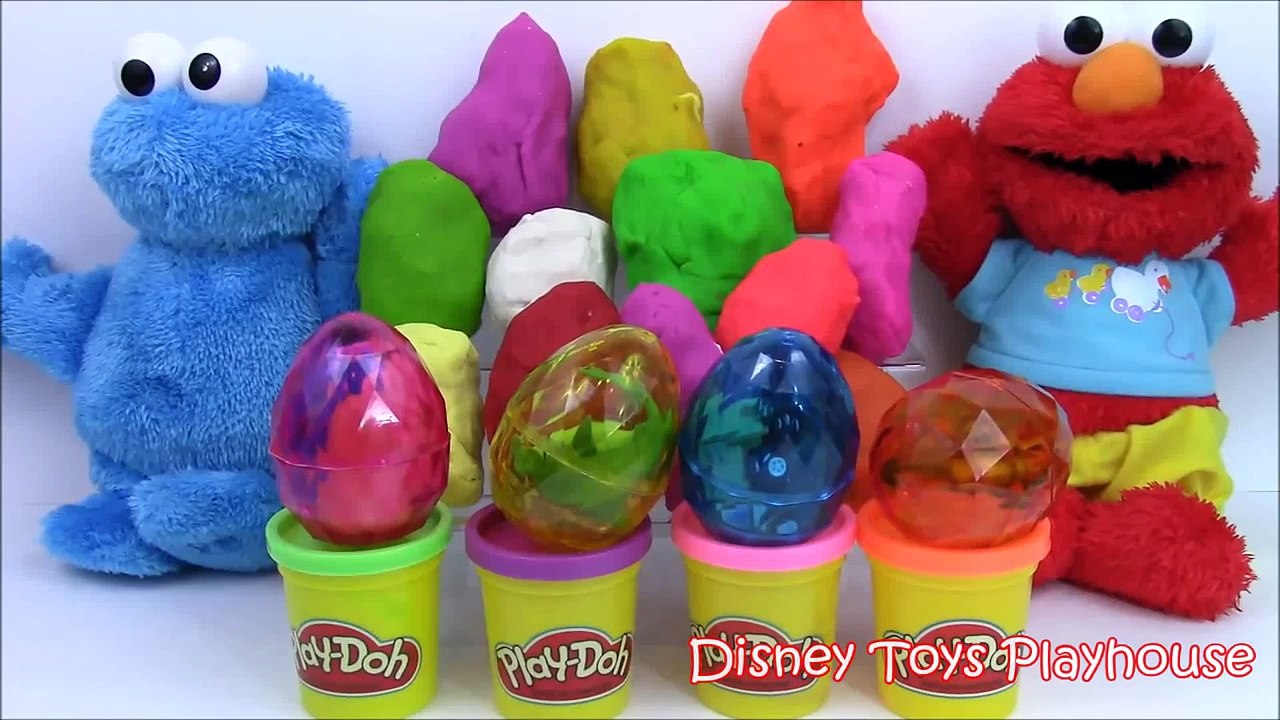 Cookie Monster and Elmo Play Doh Surprise!!!