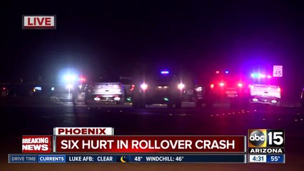Fire officials: 6 hurt in north Phoenix vehicle rollover